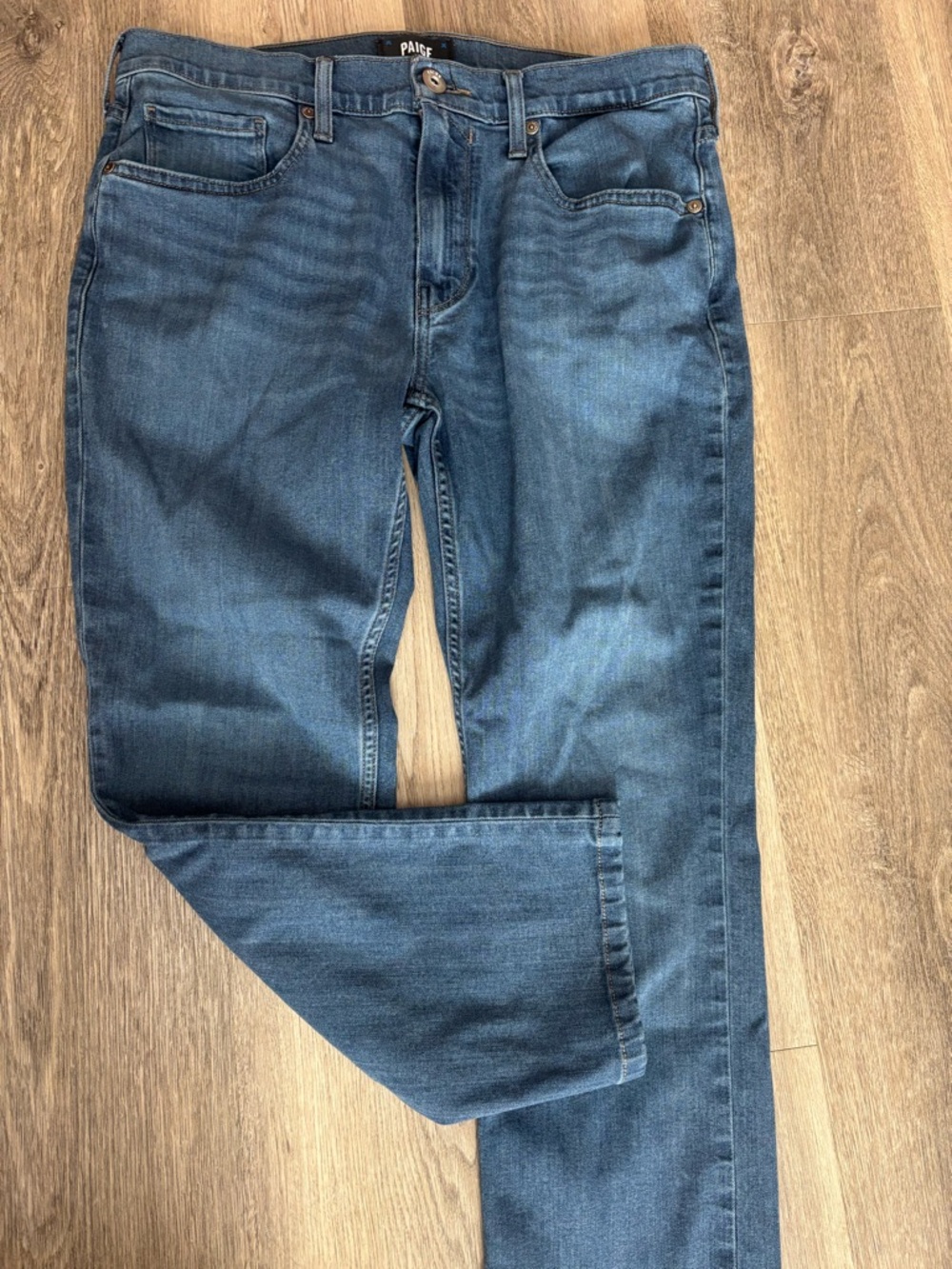 PAIGE Men’s Dark Blue Slim Straight Jeans